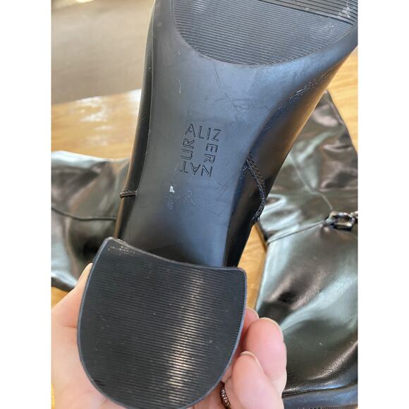 Naturalizer Waylon Women's 9.5 M Black Faux Leather Side Zip Mid-Calf Boots - Picture 4 of 8